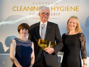 Ceris Burns presenting the Lifetime Achievement Award to Adolf Kruse