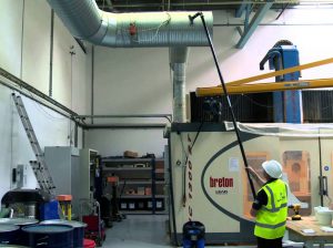 SpaceVac is a cleaning system using super-lightweight yet strong carbon-fibre poles and incorporating wireless video.