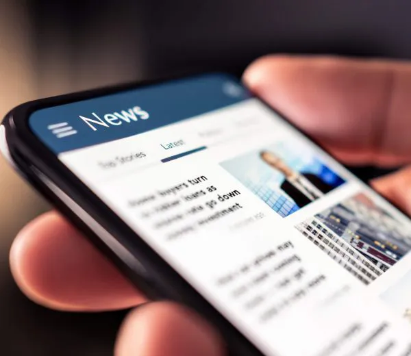News app on a mobile phone